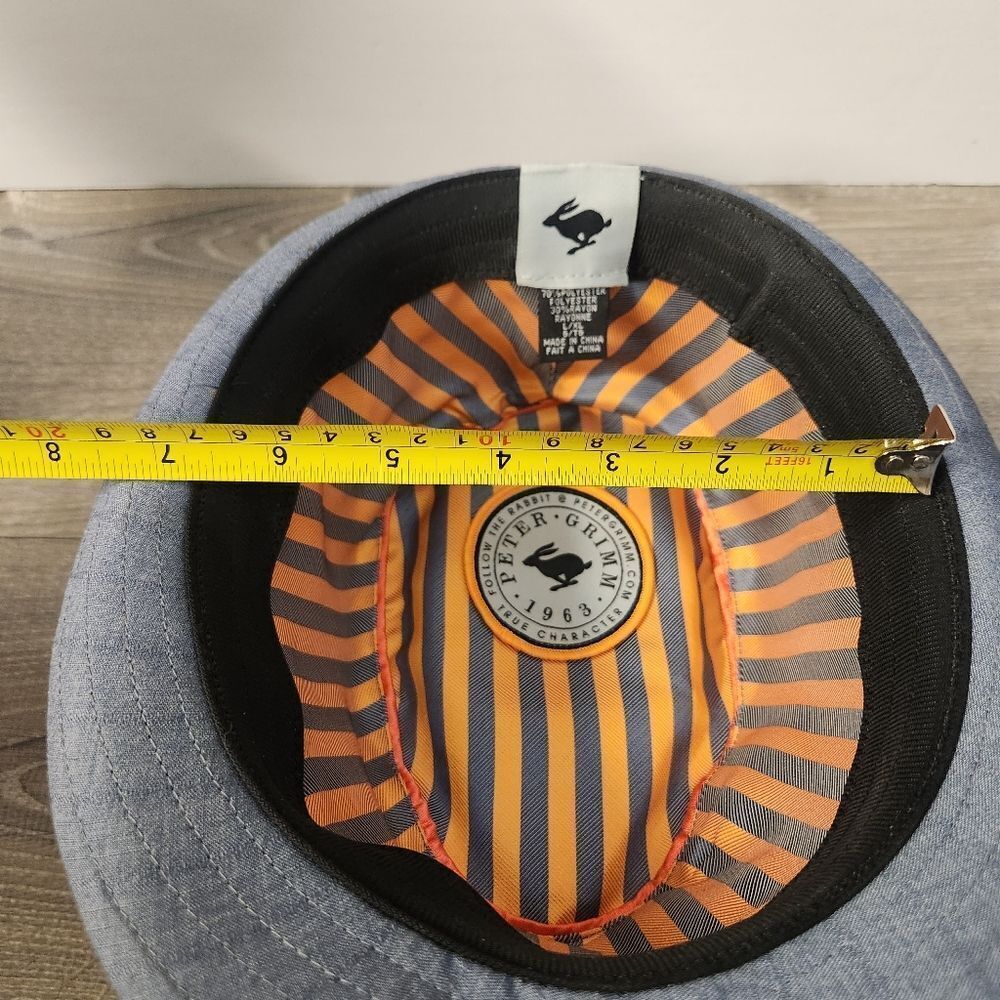 Peter‎ Grimm Mens Fedora Hat Charcoal Grey Size L/XL Orange Grey Hat Band Logo - Picture 10 of 11